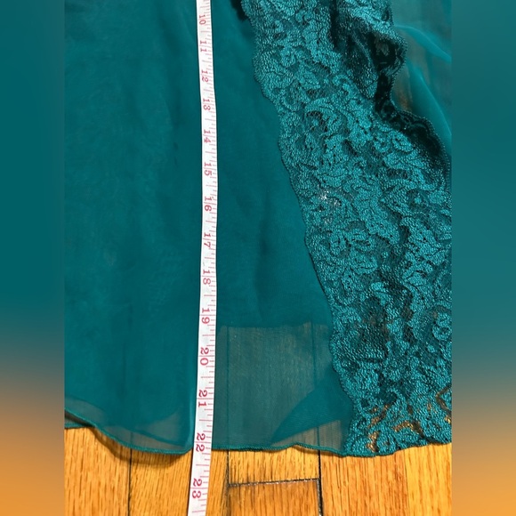 Vintage Victoria Secret Ultra Sheer Lace Babydoll Nightie Green Chiffon Medium - Picture 7 of 7